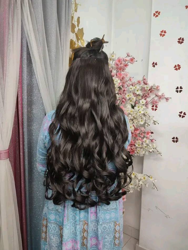 ৩০ ইঞ্চি ৫ ক্লিপ ন্যাচারাল ব্ল্যাক কার্লি হেয়ার